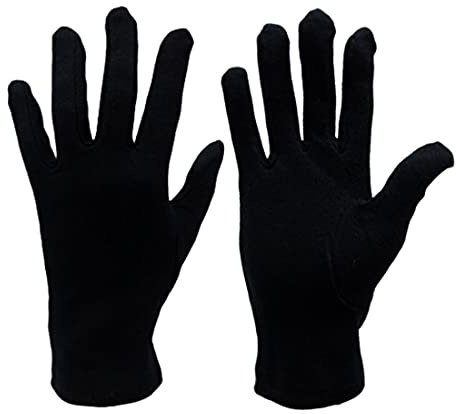 JYC CREATIVE 3 Paar Mehrzweckhandschuhe aus Baumwolle, ergonomisch, für Haus, Garten, Autofahren, Gastgewerbe, Arbeit (24 cm, 3 Stück, schwarz)