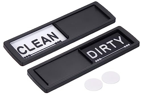 sourcing map Dishwasher Magnet Clean Dirty Sign Black Heart Shape Framed Rectangle,Optional Gum,Magnetic for Dishwasher Kitchen Accessories Indication