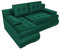 BROMARKT Ecksofa KASTELL 2 L-Form Schlafsofa Wohnlandschaft Links/Rechts Couch, Bettkasten,Schlaffunktion,viele Farbvarianten (Links,Monolith 37 – Grün, h80 x t141 x b200 cm)