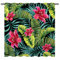 YUANZU Tropische Vorhänge Palme Blumen Blätter Ösen Gardinen mit Blickdichte Thermo Vorhang Kälteschutz Blackout Curtain Wohnzimmer Schlafzimmer Verdunkelung Fenster, 2 Stück, H 220 x B 140 cm