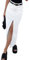 Frauen Casual Schlitz Denim Midi Jean Rock Stretch High Taille Jean Rock mit Taschen (White, L)