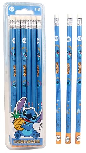 FEIFEI'S BOW Elsa Princess Spider HB-Bleistifte mit Radiergummis, für Kinder, Party, Schule, Büro, Stich, 12 Stück