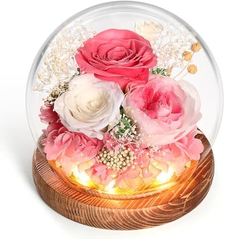 WYRIAZA Rosa Stabilizzata Vera in Vetro,Rosa Eterna Regalo Donna Mamma Fidanzata Moglie Compleanno,Idee Regalo Natale Donna Mamma,Regalo Festa Della Mamma,Idee Regalo San Valentino per Lei