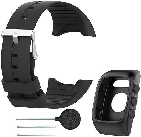 Silikon-Ersatzarmbänder + Hülle für Polar M400 M430 Uhrenarmband, Ersatzarmband, weiches Silikon-Armband, Sportband, kompatibel mit Polar M400 M430 GPS-Smartwatch, Schutzhülle