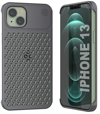 Punkcase Fortifier Extreme Series Schutzhülle aus Aluminiumlegierung für iPhone 13 (6,1 Zoll), ultra-langlebige und leichte Metallabdeckung mit Aromatherapie-Funktion und randlosem Design, Grau