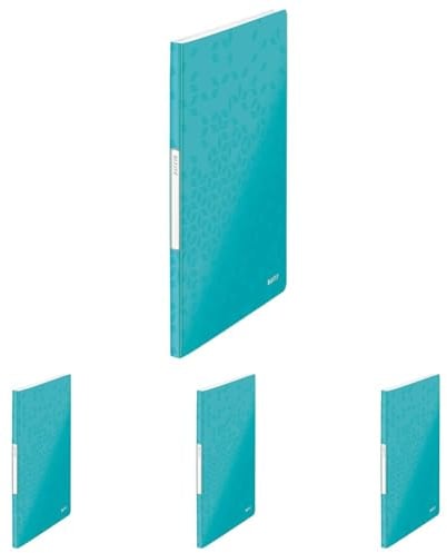 Leitz 46310051 Sichtbuch wow, A4, PP, 20 Hüllen, eisblau (Packung mit 4)