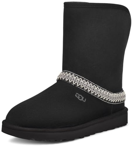 UGG Classic Short Crescent, Stivali alla Moda Donna, Black, 36 EU