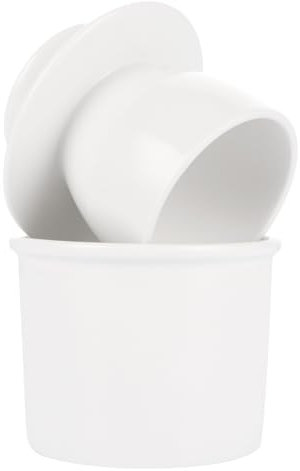 MUXHEL Mantequillera de porcelana con tapa, 200 g, color blanco, mantequera francesa de cerámica con manivela, olla redonda para mantequilla blanda