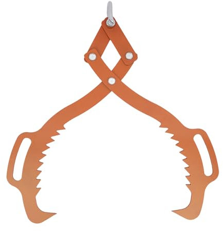 GramStudio Forstzange für Baumstämme bis 1000kg Handhebehaken, 76cm Maulöffnung, Handpackzange, Holzzange (Orange)