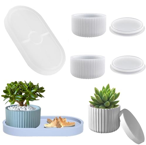 HuaMuDM 3 Stück Vase Silicone Mould,Vase Gießformen,Silikonform Sukkulente Resin Form,Epoxidharz Silikonform,Zur Herstellung von Vasen