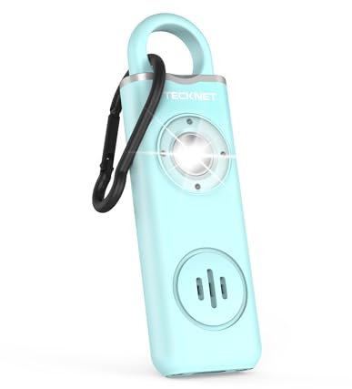 TECKNET Personal Safety Alarm for Women, 130dB Siren & Strobe Light, Rechargeable Personal Emergency Security Safe Protection Devices for Girl Kid Elderly Student