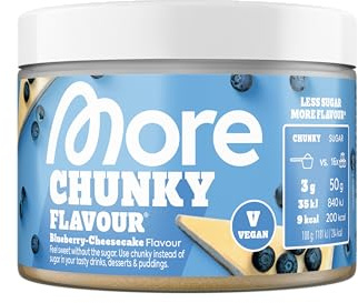 MORE Chunky Flavour, Blueberry Cheesecake, 150 g | Geschmackspulver zum Süßen, ohne viel Zucker und Kalorien, mit Inulin und Laktase - made in Germany