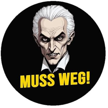 Sammys Shirt Store Agnes muss Weg Strackula Aufkleber 4,5 cm