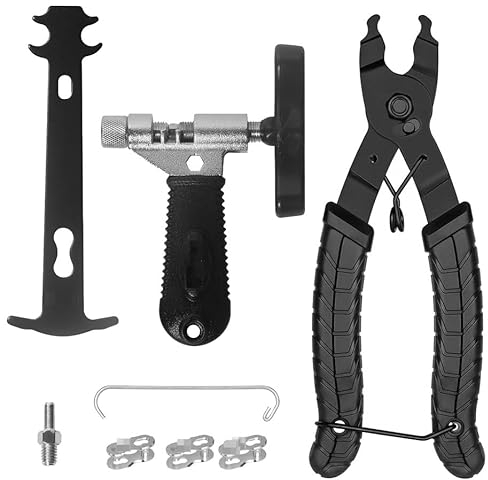 Kettennieter Fahrrad,Kettennieter,Fahrradkette Werkzeug,Kettenschloss Zange,Kettenzange Fahrradkette mit 3 Paar Fahrradkettennieten,Geeignet für Fahrradreparatursätze mit 6–11 Rastern