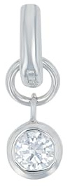 Amor Charm 925 Sterling Silber Damen Charms, mit Zirkonia synth., 1,5 cm, Silber, Kommt in Schmuck Geschenk Box, 2038544