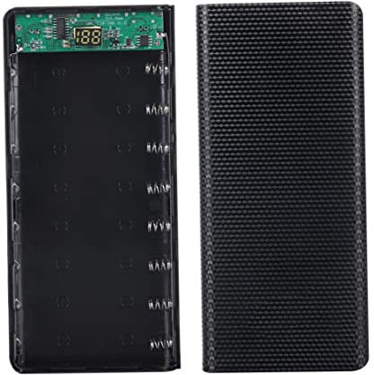 DIY Power Bank 8 x 18650 Caja de batería con Pantalla Digital LCD Negra