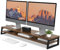 Fenge Supporto per Monitor per Computer in Legno con Struttura in Metallo, Rialzo per Monitor da Scrivania a 2 Livelli, Supporto Ergonomico per Laptop, PC, Computer, L108 x W25,5 x H13,7cm, Marrone