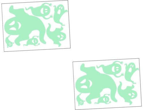 Uonlytech 2 Blätter festlicher Wandaufkleber halloween wanddeko halloween dekoration Gruselige Wandsticker fluoreszierender Aufkleber Leuchtender Aufkleber Halloween-Leuchtaufkleber