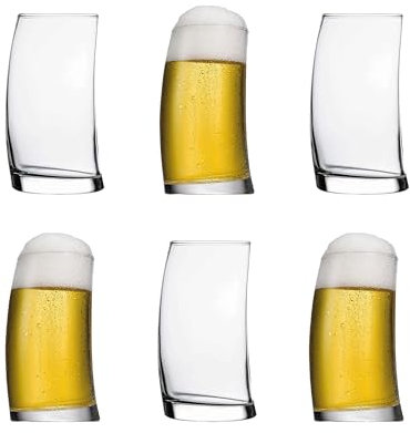 Pasabahce Lot de 6 verres à bière, 390 ml, 100 % sans plomb, pour travaux manuels, à bière, à bière, à eau, à jus