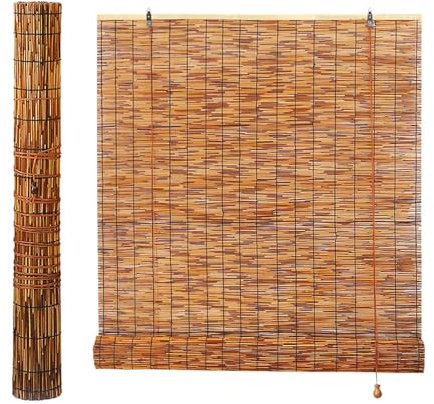 Rideau Store Bambou Intérieur Store Enrouleur Bambou Exterieur Store Roseau 80x100 150x200 60x160 140x250 120x180cm Faciles à Installer Store Venitien Bois Pour Salon Jardin Patio Anti-UV(Carbonized C