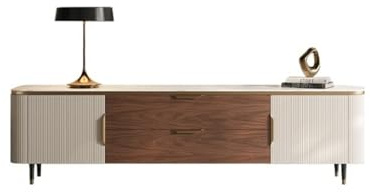 DSeenLeap TV Stand Marble Solid Wood Tv Cabinet Small Household Modern Simple Living Room Tv Storage Cabinet TV Cabinet