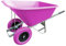Agri Barrow Wheel Barrow 200 Litre Plastic Wheelbarrow with Puncture Proof Twin Slim Tyres, Pink – Ideal for Equestrians, Farmers, Gardeners, Stable Yards, and Heavy-Duty Use