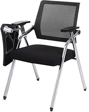 Folding Chair with Desk Attached - Stackable Foldable Computer Chair with Tablet Arm Writing Board for Adults - for Conference Rooms and Offices