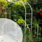 120cm 140cm 200cm 240cm Breit Schwer Rosenbogen Verzinkt Gartenbogen Metall Pergola Rankhilfe Rankgitter Torbogen Stabil Rosengitter Für Kletterpflanzen(White,140 * 230cm/4.5 * 7.5ft)