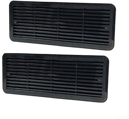 CWOQOCW Lüftungsgitter für Thetford-Kühlschrank-Lüftungsgitter, 83 mm x 186 mm, für Wohnwagen, Wohnmobil, 2 Stück, Schwarz, 2 Stück