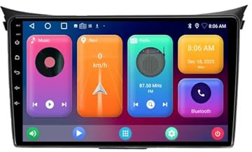 Radio Android 15 para Hyundai I30 Elantra GT 2012-2016 Pantalla IPS 9 Wireless Carplay/Android GPS BT WiFi USB FM Control Volante(2GB+64GB)