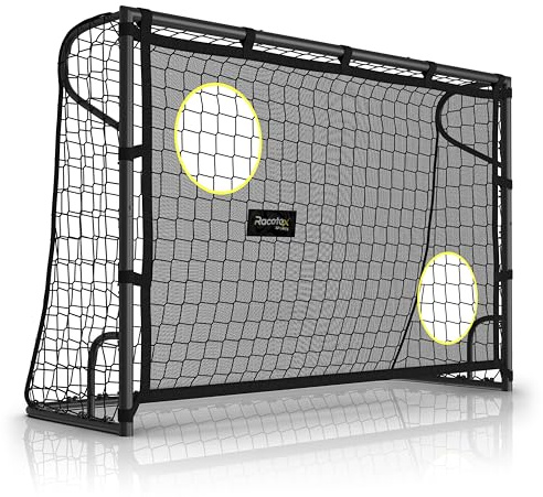Racetex Fussballtore für Garten Kinder [MIT TORWAND] – Robustes Fußballtor Kinder und Erwachsene mit Stahlrahmen Front und wetterfestem Fußballnetz – Das Fußball Tor für den Garten