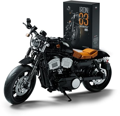Nifeliz Motorrad IRON 83 Modell-Bausatz, NF10342 | Klassischer Klemmbausteine Motorrad Bauspielzeugset zum Bauen & Ausstellen, Fahrzeug Geschenk