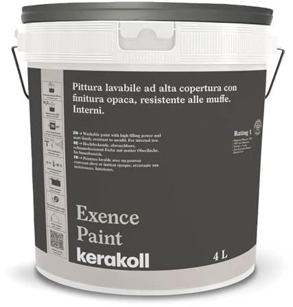 Kerakoll Pittura lavabile opaca ad alta copertura Exence Paint bianca 4 litri