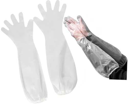 KARELLS Langarm Veterinär Handschuh,30 PCS Veterinär-Handschuhe,Gloves zur Viehbesamung,Weichplastikfolie Handschuhe,Extra Lange Stulpe 60 cm