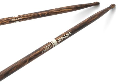 ProMark Classic Forward FireGrain Drumsticks, TX5BW-FG, 5B, 1 Paar | ProMark FireGrain Hickory Drumsticks bieten hitzegehärtete Haltbarkeit, Balance, kontrollierten Rebound und Holzspitzen-Arti.