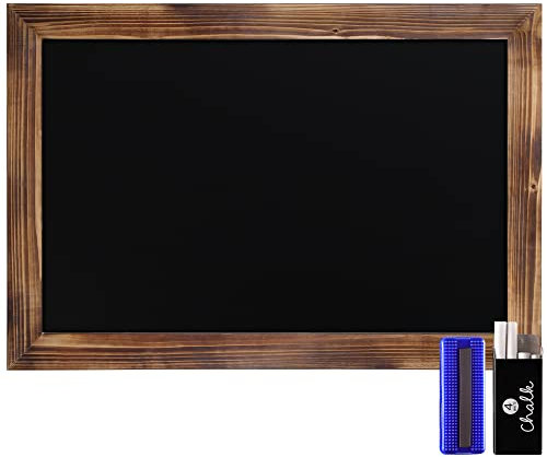 HBCY Creations Rustikale Torched Holz Magnetic Wand Tafel, Eingerahmt Tafel - Dekorative Magnettafel Groß für Küchen-Dekor, Hochzeiten, Restaurant-Menü und vieles mehr! 20 x 30