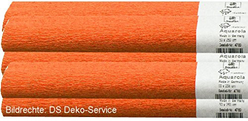 Aquarola Krepp-Papier, orange wasserfest, per 10er Set, Lieferung Frei Haus.