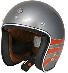 TORC T50 Route 66 3/4 Offener Helm mit Fastlane Grafik (Metallic Wine, XS)