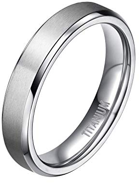 Mabohity Ring Herren Damen Titan: Matt Hochpoliert Titan Ring Titanium 4mm Breit Ehering Verlobungsring Trauring Freundschaftsring Partnerring Hochzeit Band Silber Größe 49
