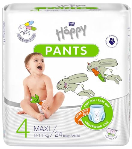bella baby Happy Windel Pants Größe 4 Windelhöschen für Kinder Maxi 8-14 Kg 24 Stück, Töpfchen Trainingshose