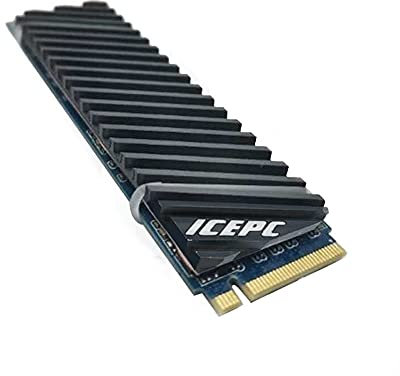 icepc M.2 Heatsink for PS5 PCI-E NVME 2280 SSD Graphene Coating Copper Heat Sink,High Performance SSD Radiator with Thermal Pad for Laptop PC 2280 NGFF Solid State Disk Cooler(70x20x2mm)
