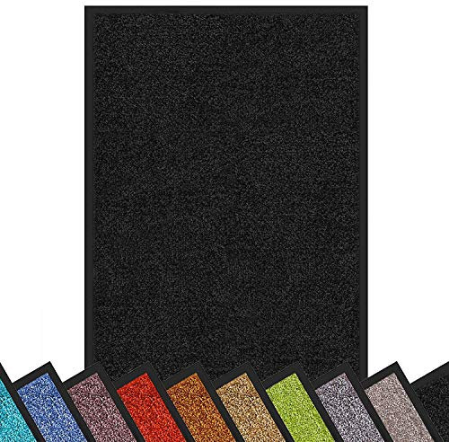 etm Dirt Trapper Door Mat XL Large Entrance Mat Rhine (Black, 135 x 200 cm) Indoor & Outdoor Doormat, Washable Door Mat Non-Slip Backing Super Absorbent Floor Mat Entrance Rug Barrier Mat