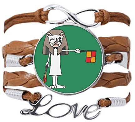 DIYthinker Handball-Schiedsrichter-Flagge, Cartoon-Mumien-Armband, Liebeskette, Seil, Ornament, Armband, Geschenk, 22,5 cm, Leder, Nicht zutreffend.