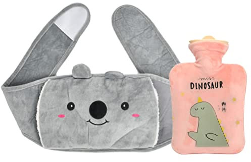 TIMESETL Hot Water Bottle, Rubber Warm Water Bag,Hot Water Pouch with Soft Plush Hand Waist Warmer Cover for Pain Relief from Arthritis,Headaches, Hot and Cold Therap Soft Fluff,Warm Gift in Winter