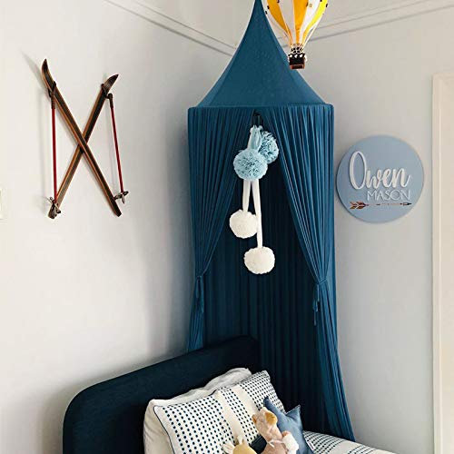 Koomiao Betthimmel für Kinder, Babybett Chiffon Moskitonetz Höhe 240cm Aufhängen Spiel- und Lesezelt für innen und außen Dekoration für Bett und Schlafzimmer (Dunkelgrün)
