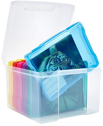 Office Mania Photo Storage Box with Labels for 600 Photos