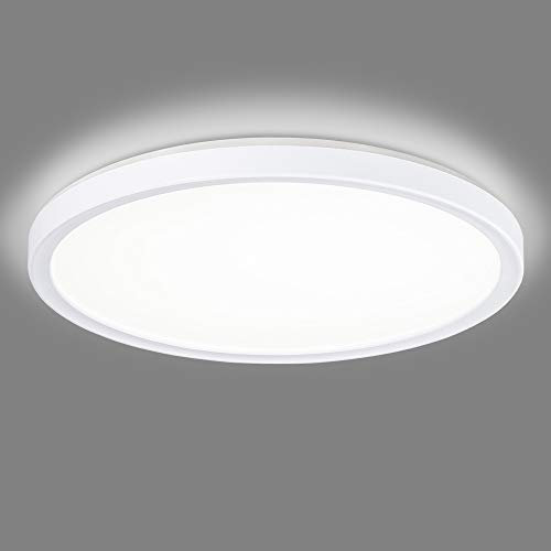Navaris LED Deckenleuchte mit zusätzlicher Hintergrundbeleuchtung - dimmbar - 18 Watt - 29,3 x 2,8cm - 4000K - LED Deckenlampe Panel ultra flach rund