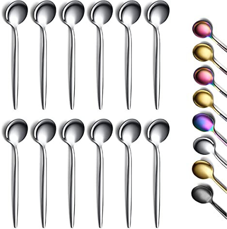 Berglander Cuillère à café 12 Pièces, acier inoxydable Shiny Polished , petites mini cuillères à café, lavables au lave-vaisselle.