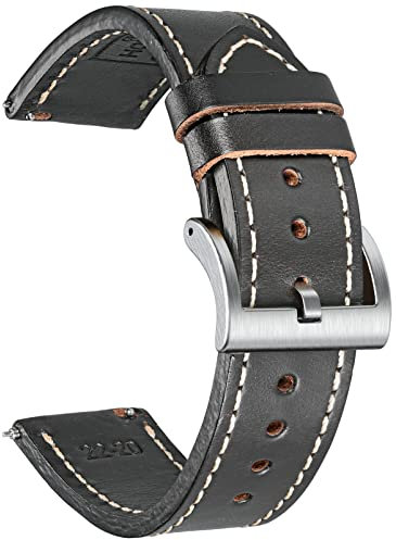 Pulseras 20mm, correa cuero Horween Vintage, recambio rápido para relojes tradicionales o inteligentes, hombre o mujer