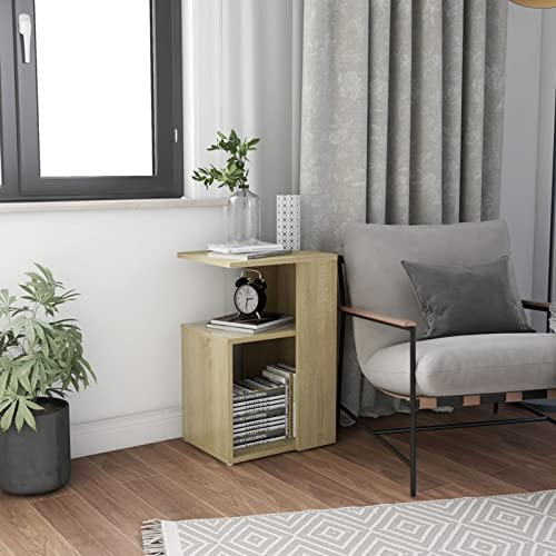 Leepesx Beistelltisch, Couchtisch, Druckertisch, Wohnzimmertisch, Coffee Table, Fernsehschrank, Blumensäule, Sofatisch, Sonoma-Eiche 36x30x56 cm Spanplatte